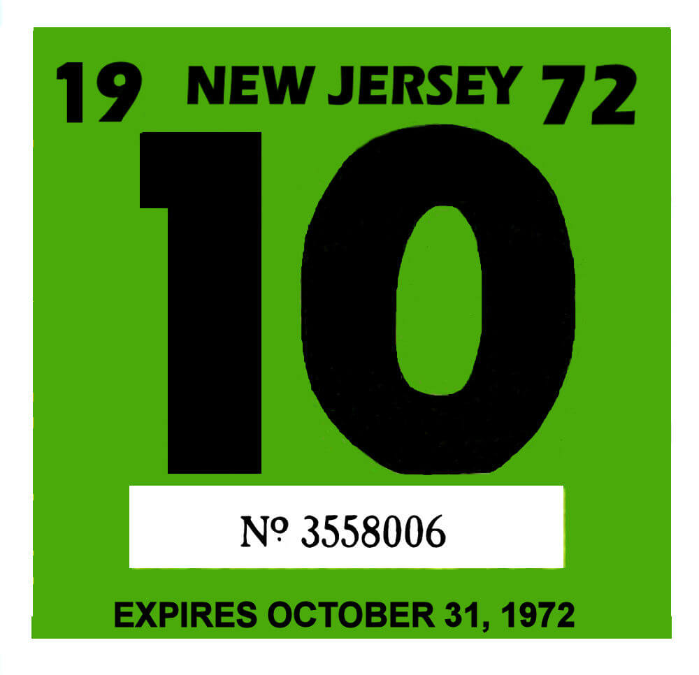 (image for) 1972 New Jersey INSPECTION Sticker